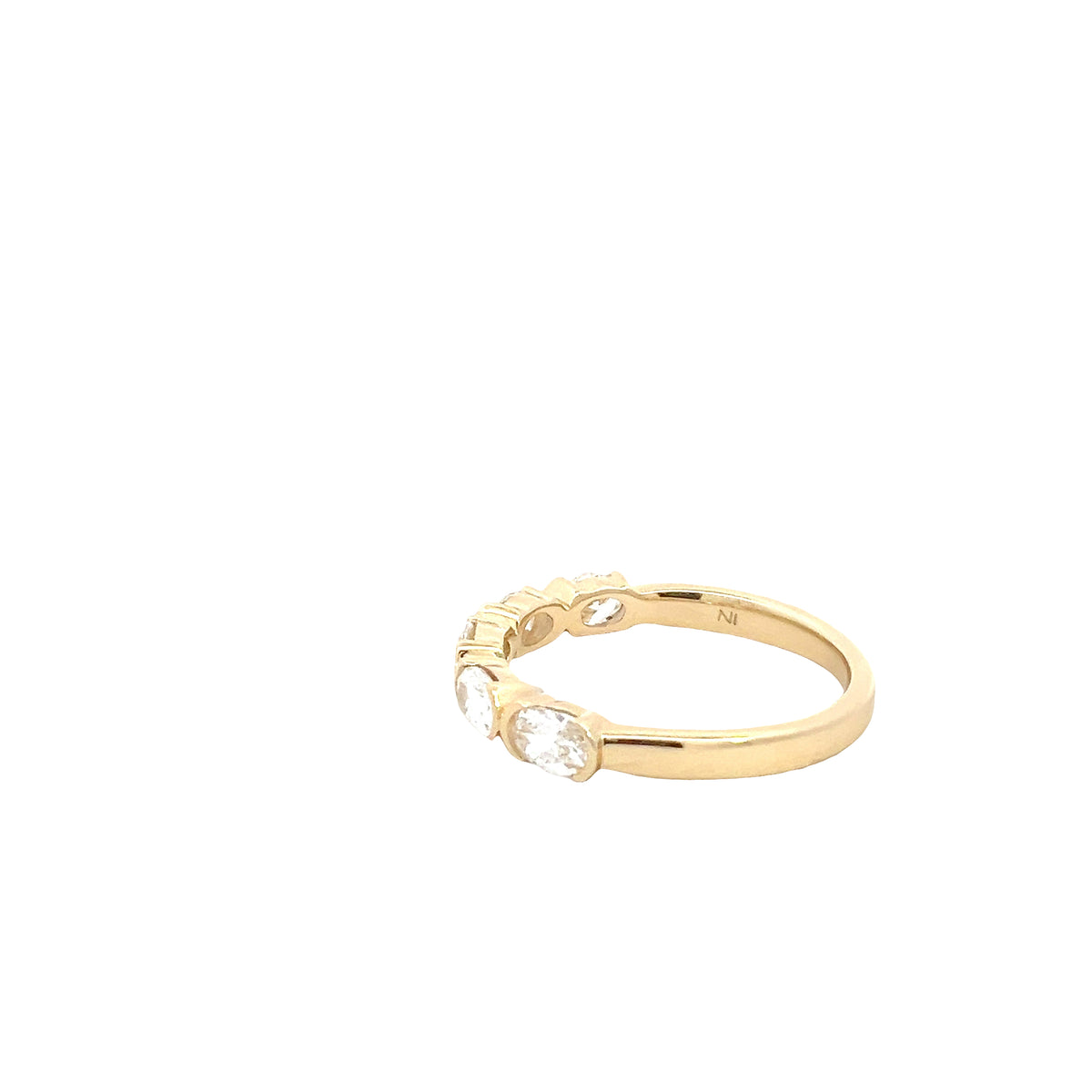 LAB GROWN OVAL DIAMONDS 1ctw HALF BEZEL BAND