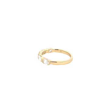 LAB GROWN OVAL DIAMONDS 1ctw HALF BEZEL BAND