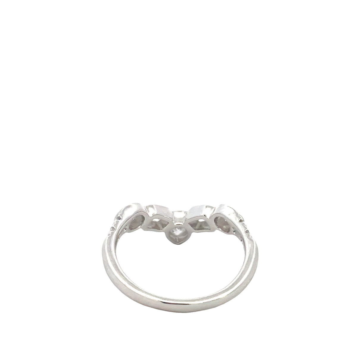 LAB GROWN PEAR, OVAL, EMERALD, &amp; ROUND DIAMONDS 1ctw CHEVRON STYLE BAND