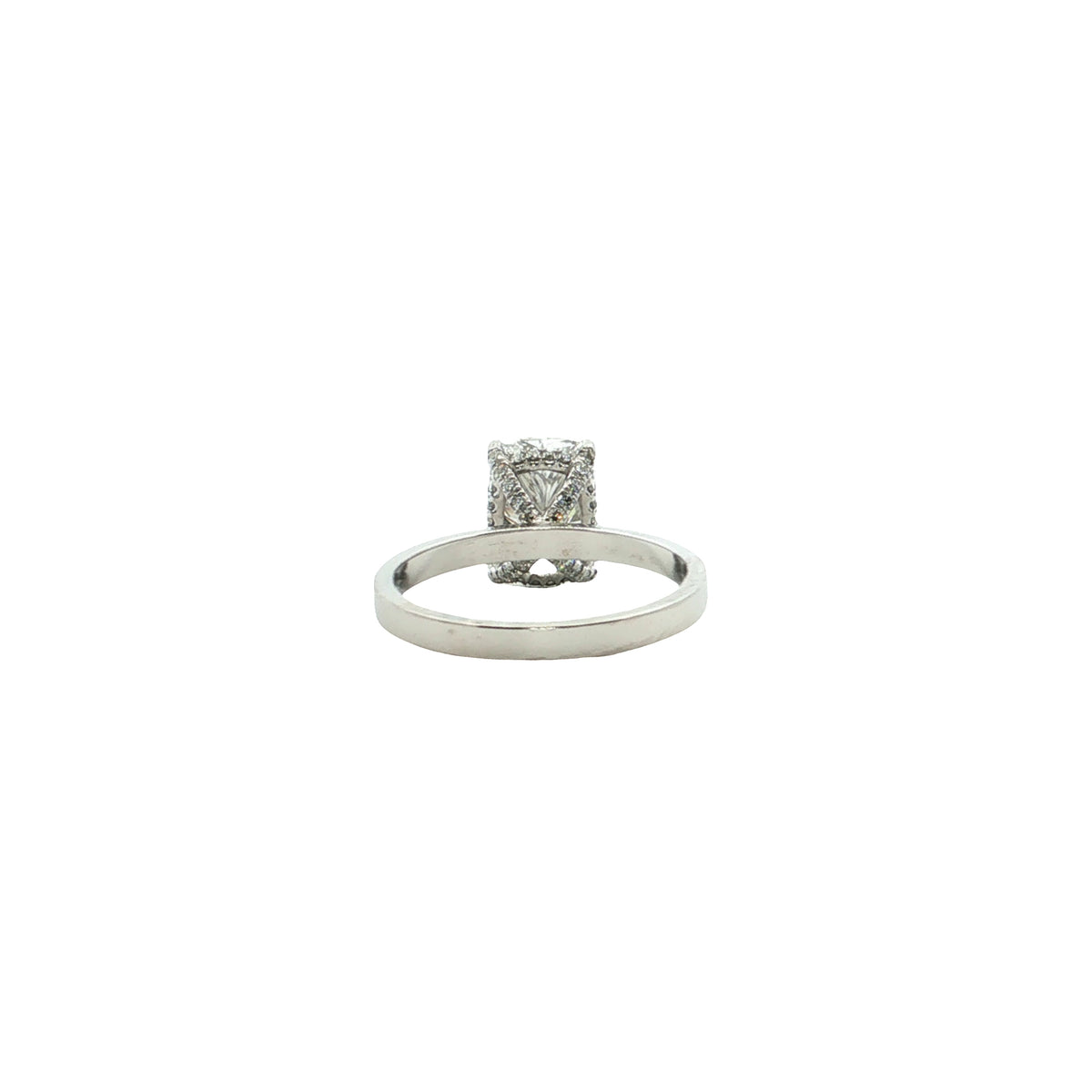 LAB GROWN CUSHION CUT DIAMOND 2.20ctw UNDERHALO SOLITAIRE ENGAGEMENT RING