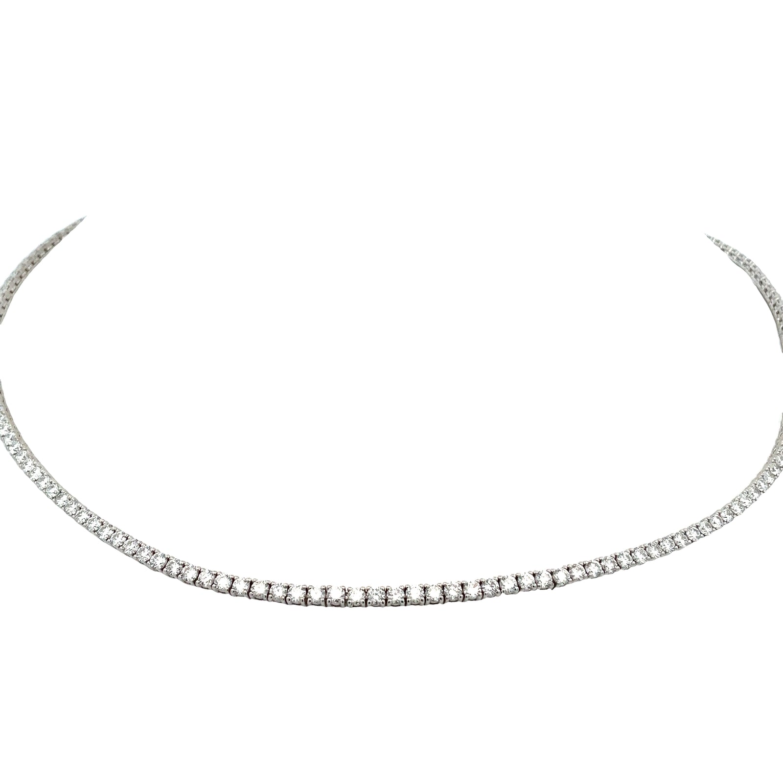 LAB GROWN ROUND DIAMONDS 8.73ctw TENNIS NECKLACE