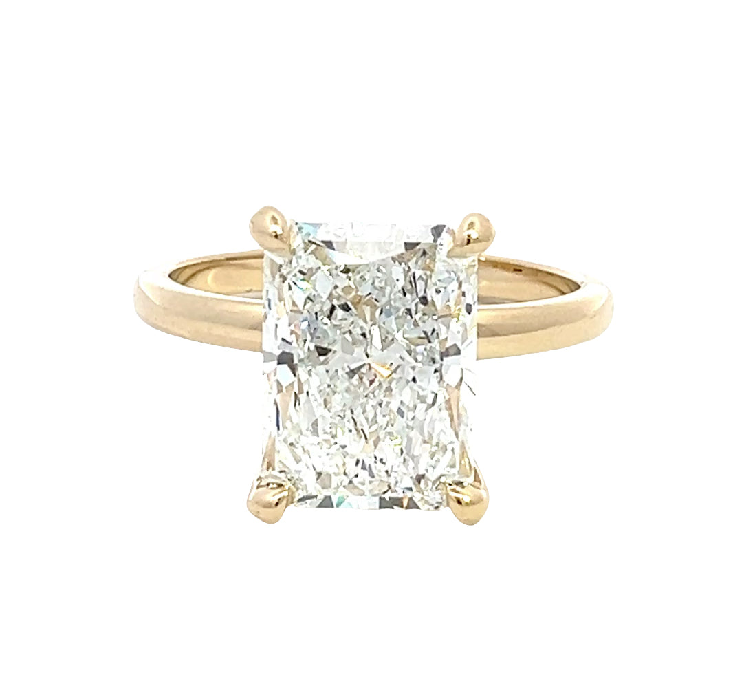 LAB GROWN RADIANT DIAMOND 4.02ct SOLITAIRE ENGAGEMENT RING