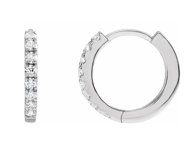 LAB GROWN ROUND DIAMONDS 1/5ctw HUGGIE EARRINGS