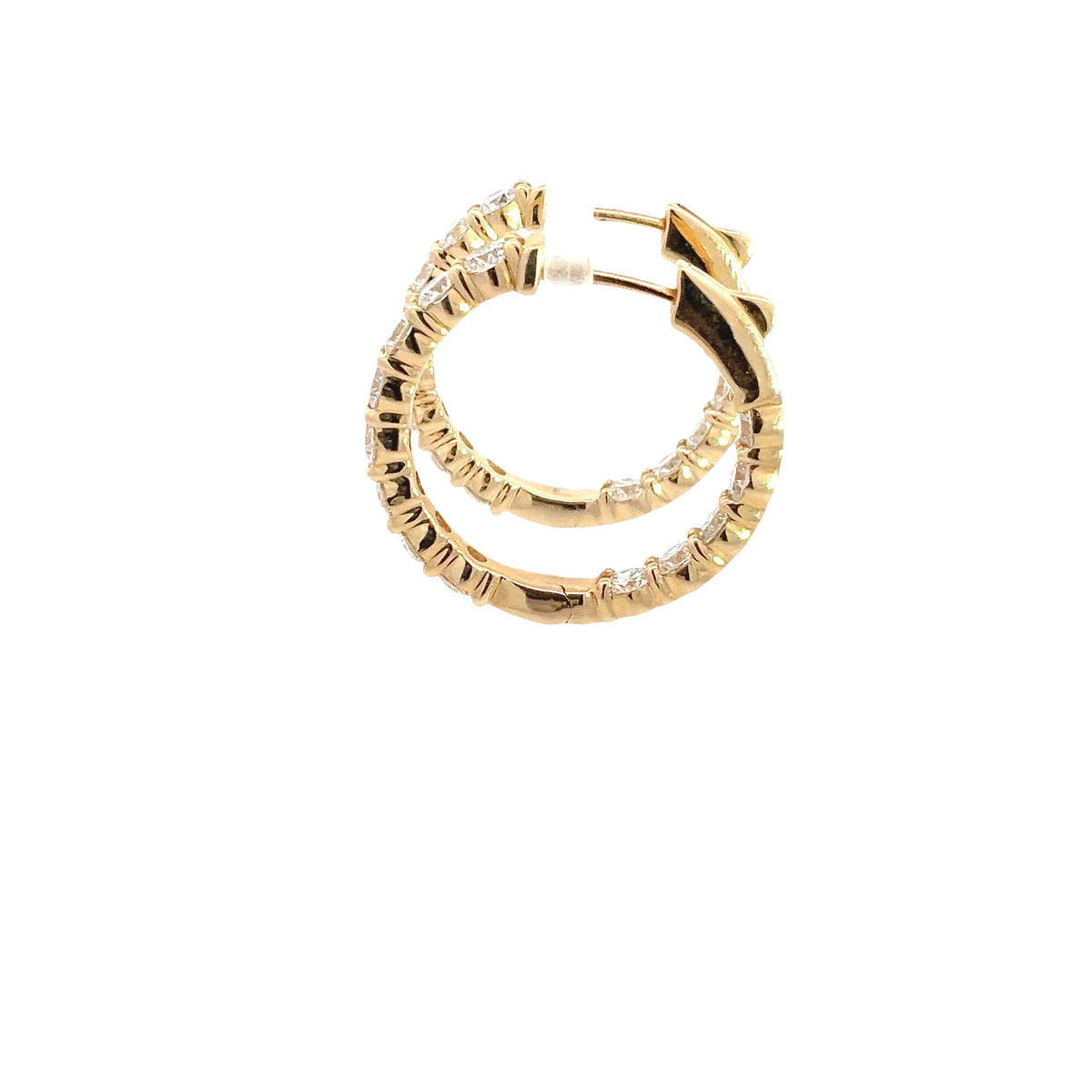 LAB GROWN ROUND DIAMONDS 2.58ctw HOOP EARRINGS