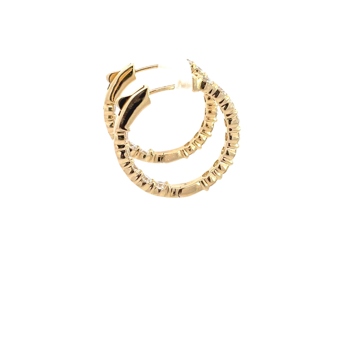 LAB GROWN ROUND DIAMONDS 2.58ctw HOOP EARRINGS