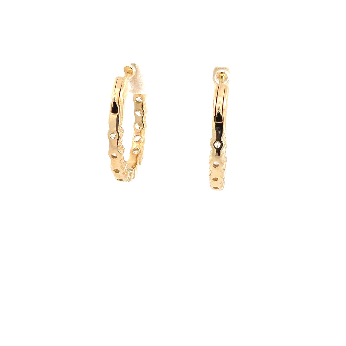 LAB GROWN ROUND DIAMONDS 2.58ctw HOOP EARRINGS