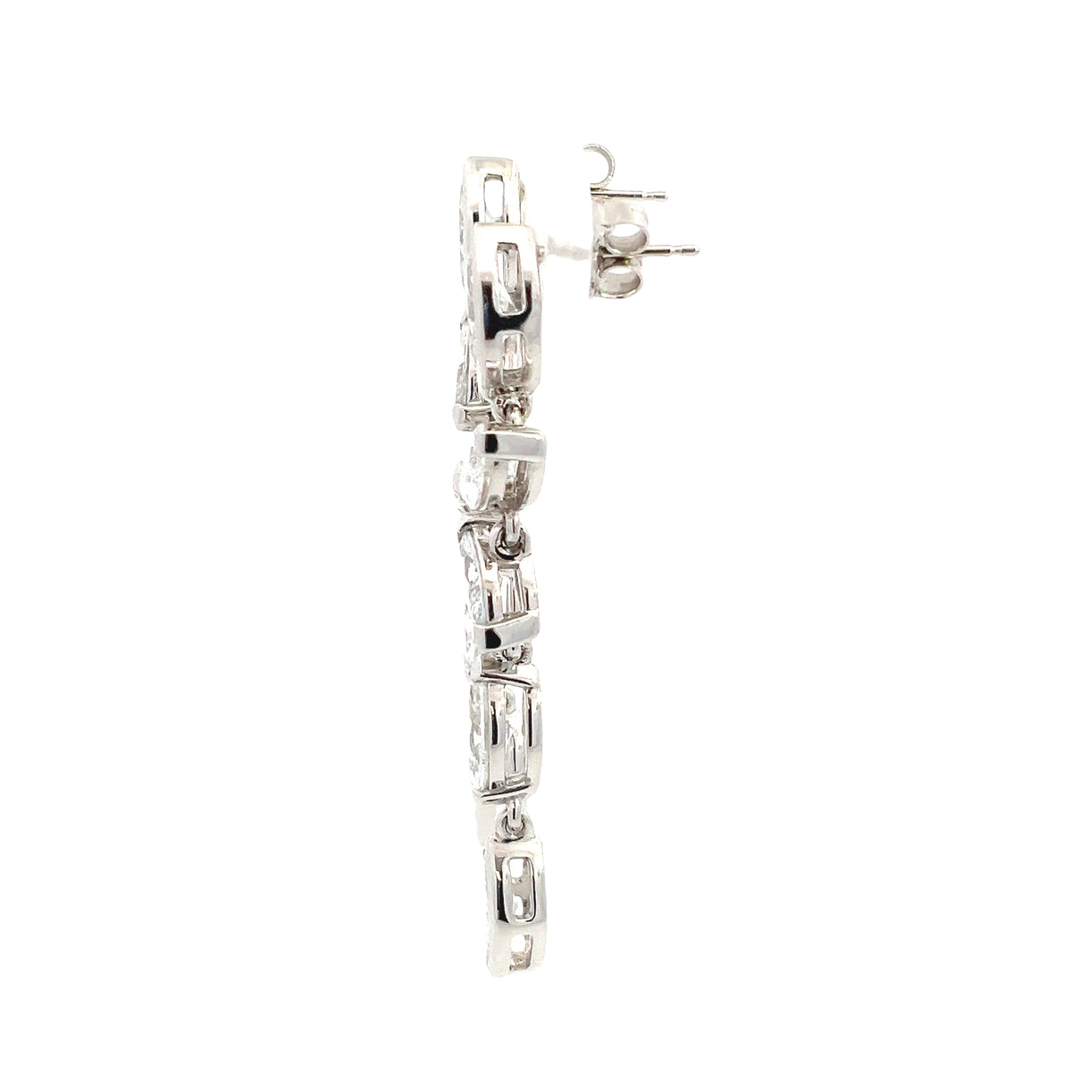 LAB GROWN MARQUISE DIAMONDS 4.99ctw BEZEL DROP EARRINGS