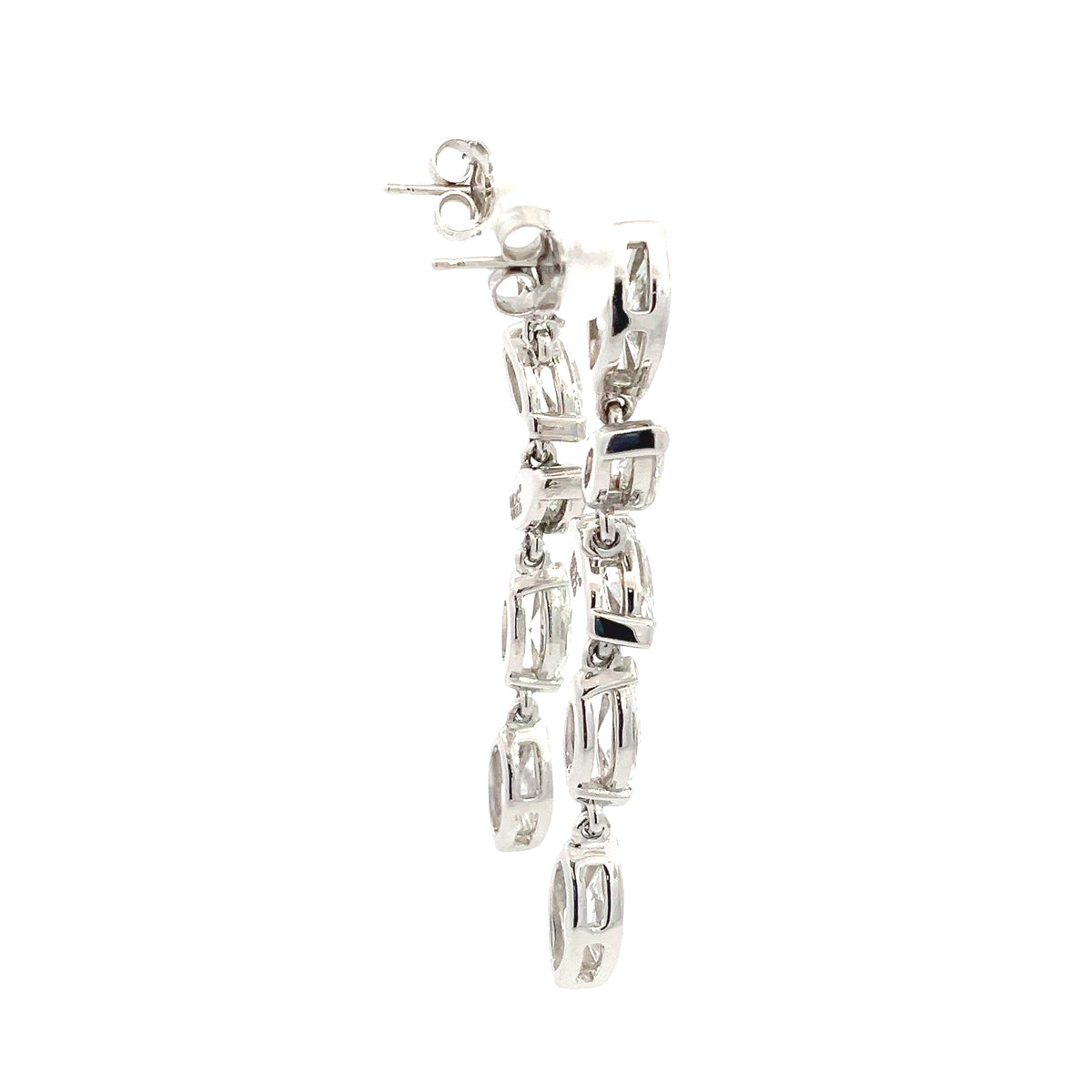 LAB GROWN MARQUISE DIAMONDS 4.99ctw BEZEL DROP EARRINGS