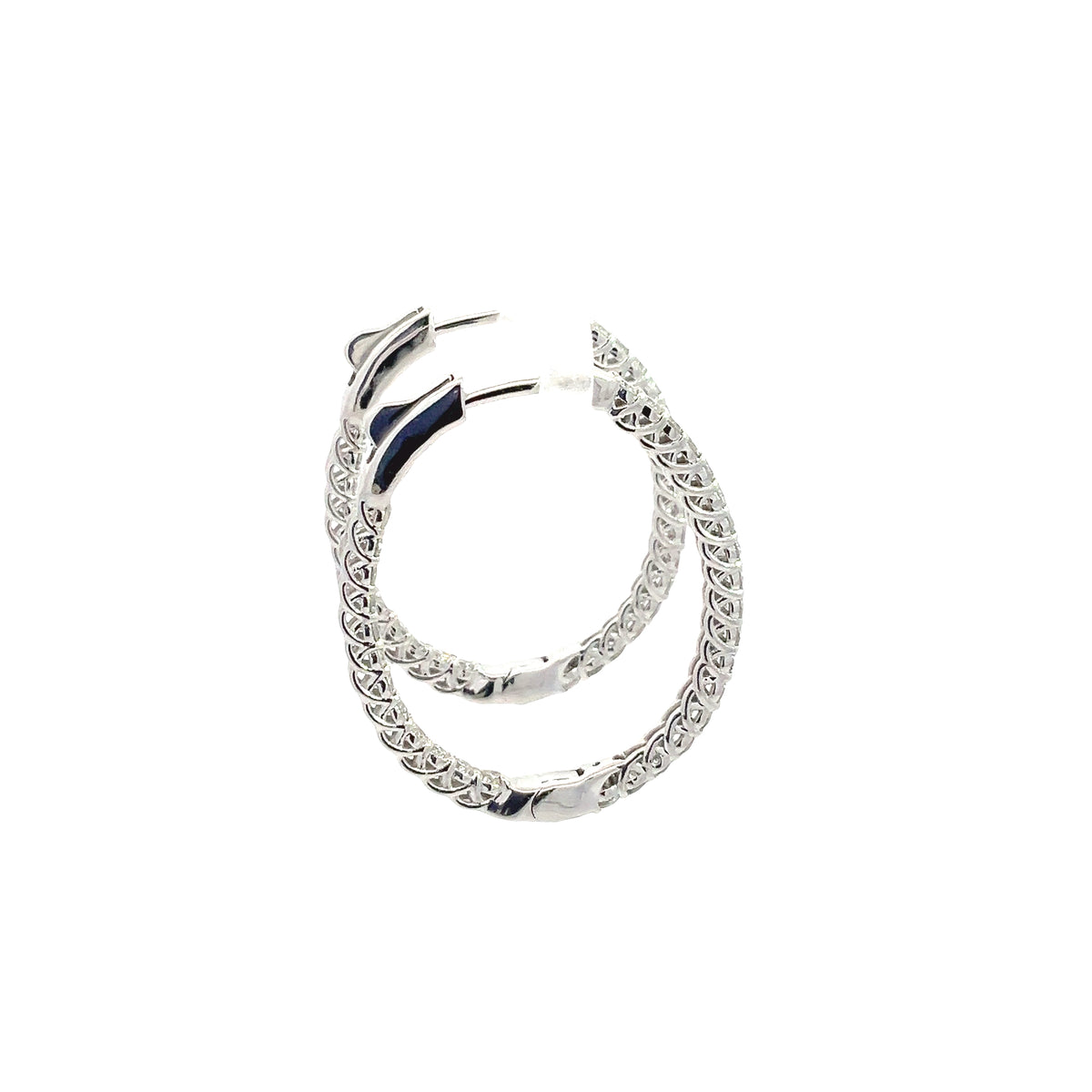 LAB GROWN ROUND DIAMONDS 1.11ctw PRONG SET HOOP EARRINGS