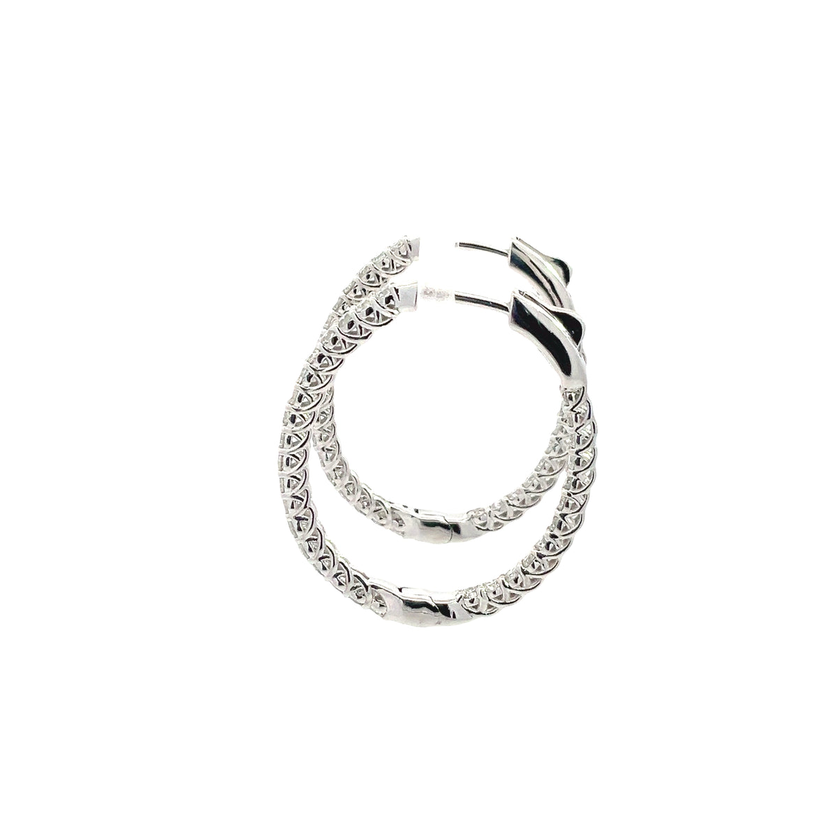 LAB GROWN ROUND DIAMONDS 1.11ctw PRONG SET HOOP EARRINGS