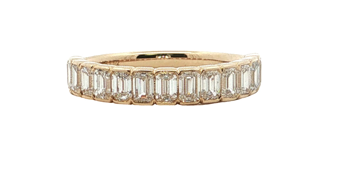 LAB GROWN EMERALD DIAMONDS 1.41ctw BEZEL BAND