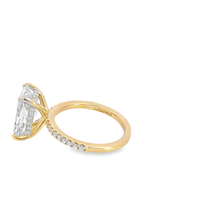 LAB GROWN RADIANT &amp; ROUND DIAMONDS 4.42ctw PRONG SET RING