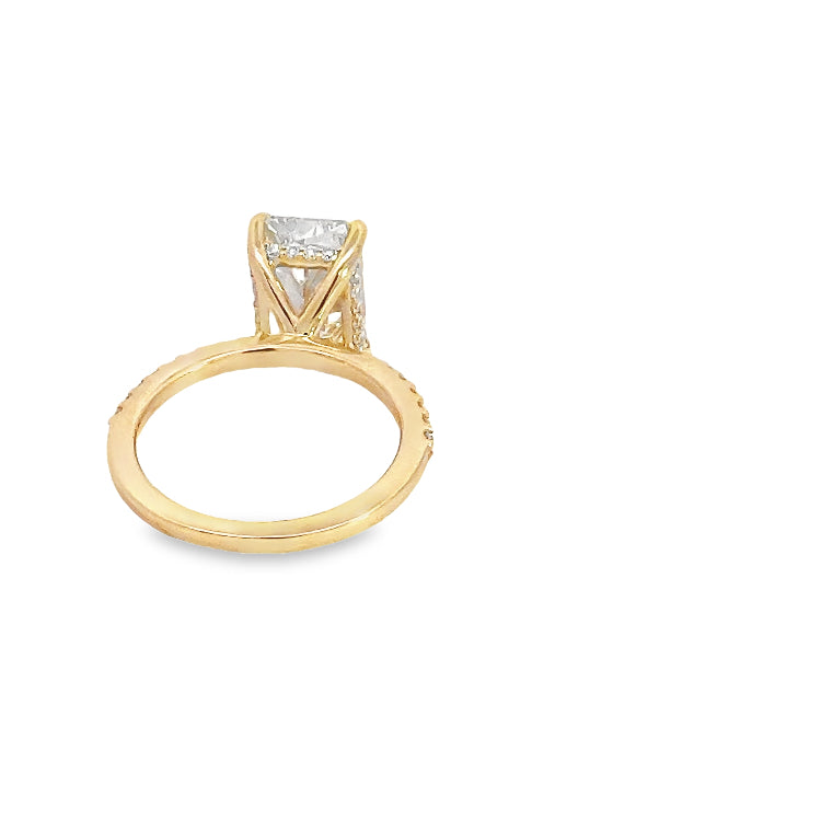 LAB GROWN RADIANT &amp; ROUND DIAMONDS 4.42ctw PRONG SET RING