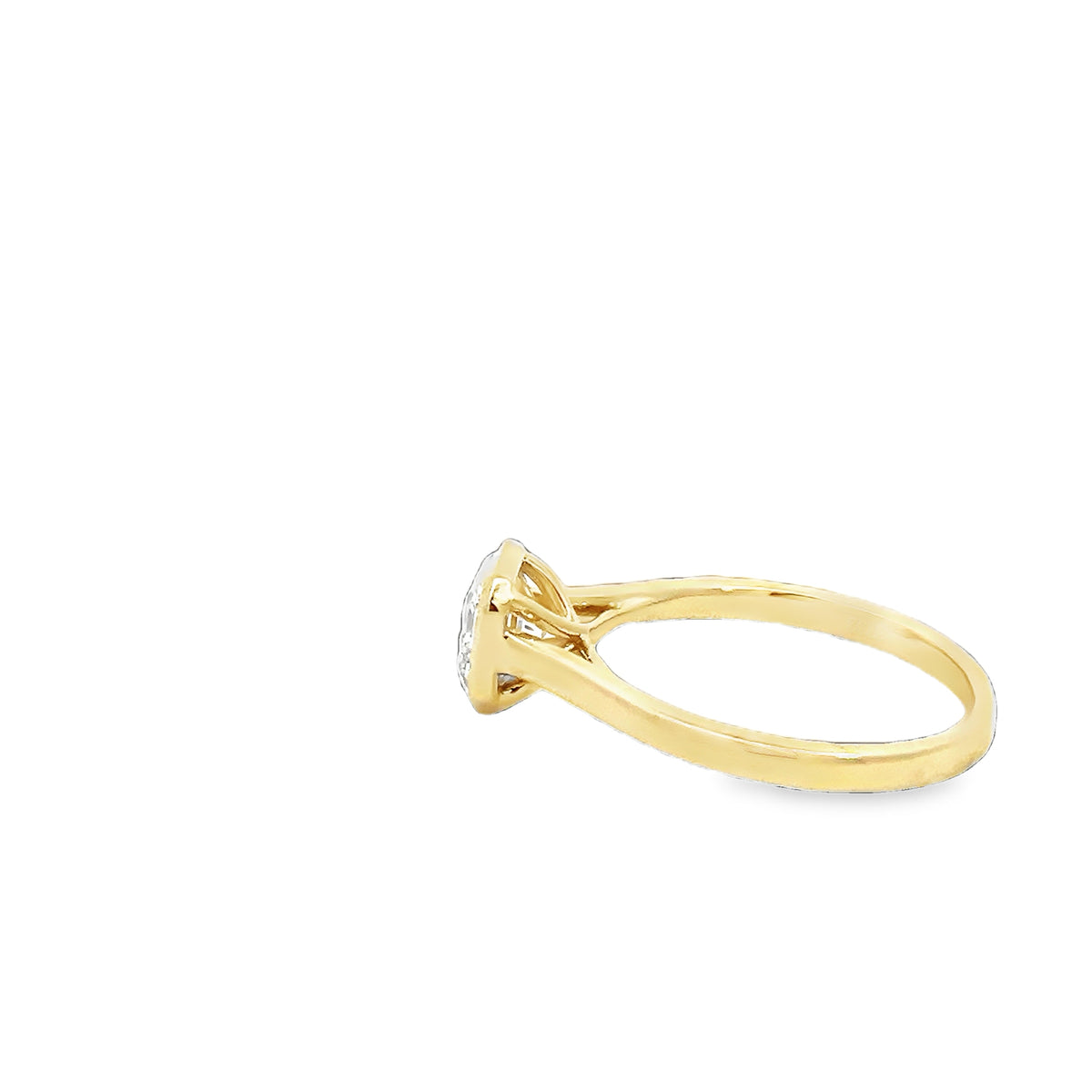 LAB GROWN ASSCHER DIAMOND 1.11ct BEZEL SOLITAIRE ENGAGEMENT RING