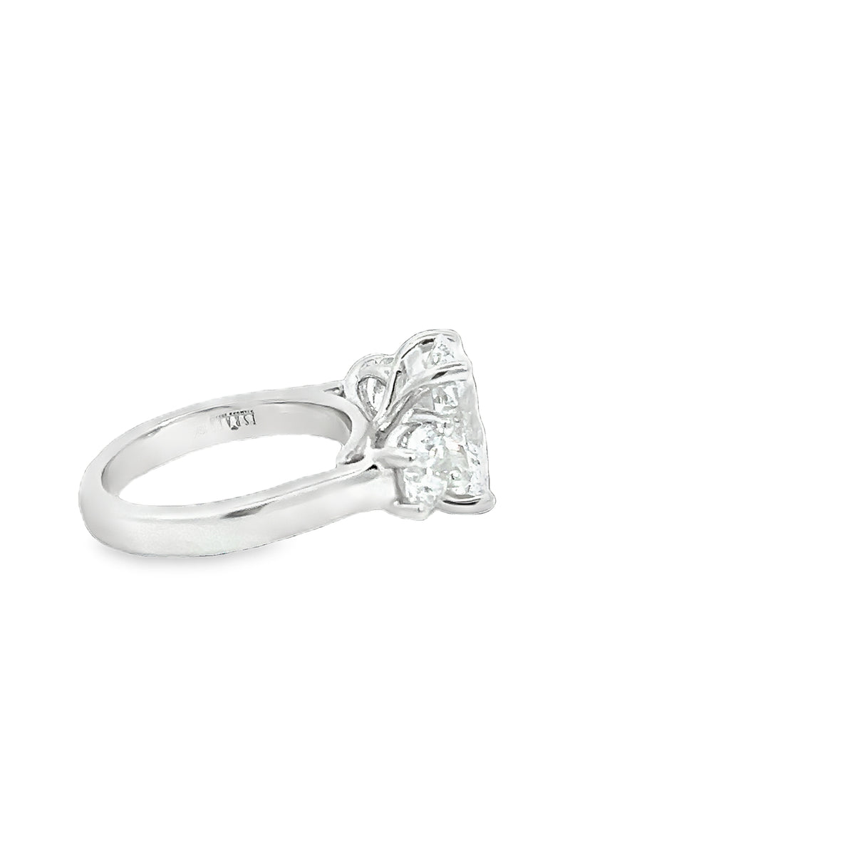 LAB GROWN OVAL DIAMONDS 3.11ctw THREE STONE RING