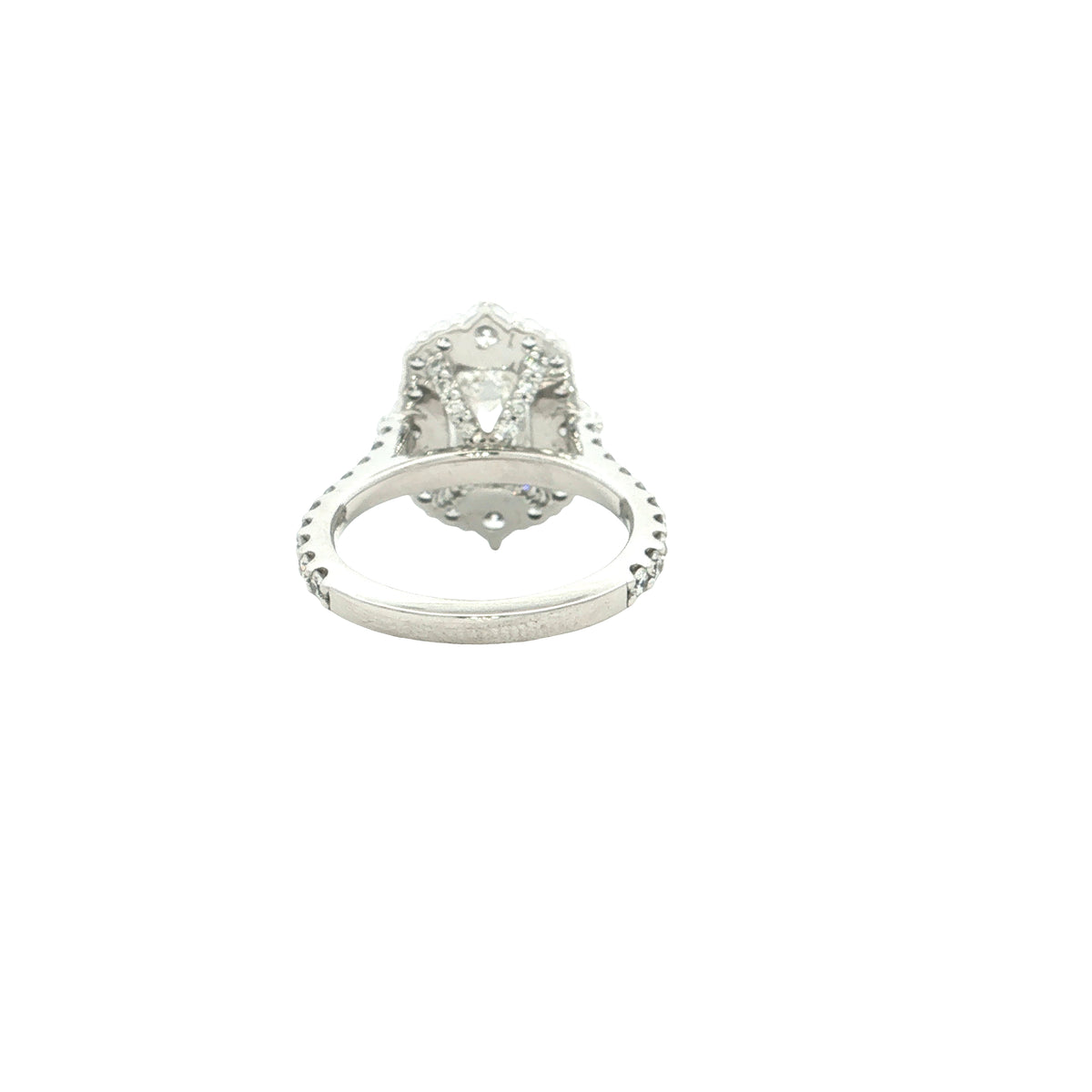LAB GROWN EMERALD AND ROUND DIAMONDS 3.58ctw HALO RING
