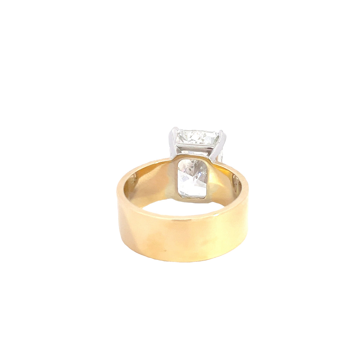 LAB GROWN RADIANT DIAMOND 5.25ct FLAT 7MM SOLITAIRE ENGAGEMENT RING