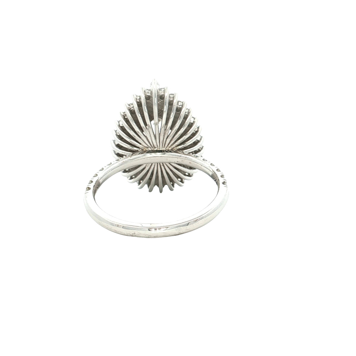 LAB GROWN PEAR & ROUND DIAMONDS 2.92CTW BEZEL PRONG SET HALO RING