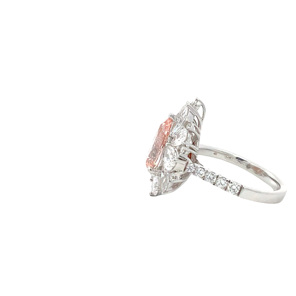 LAB GROWN PEAR, MARQUISE, & ROUND DIAMONDS 4.50ctw HALO STYLE RING