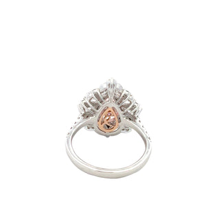 LAB GROWN PEAR, MARQUISE, & ROUND DIAMONDS 4.50ctw HALO STYLE RING