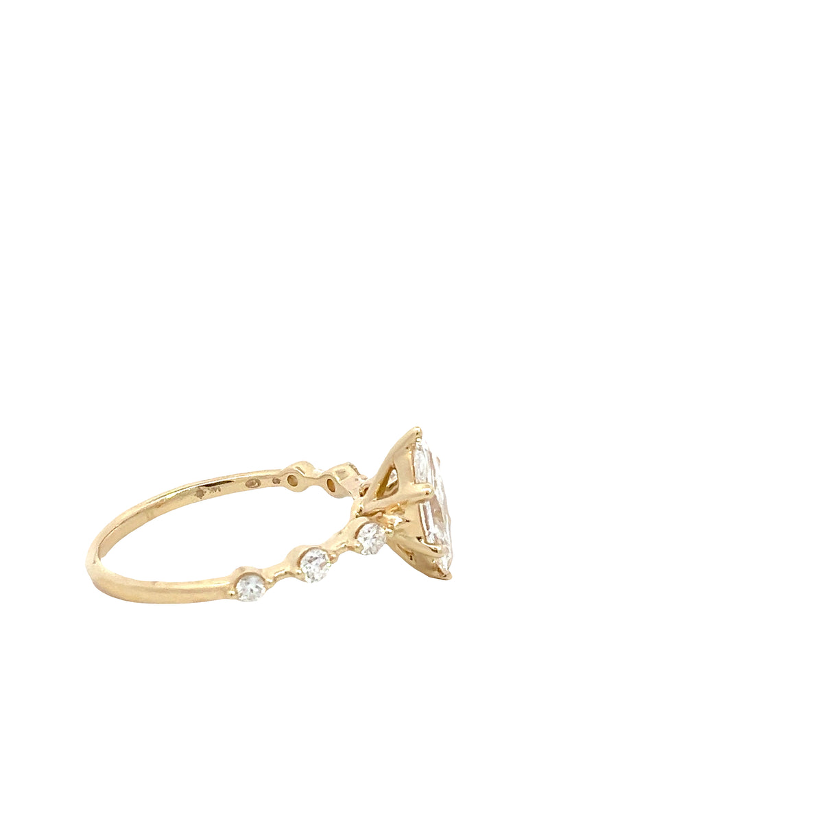 LAB GROWN MARQUISE &amp; ROUND DIAMONDS 1.25ctw SPACED DESIGN RING