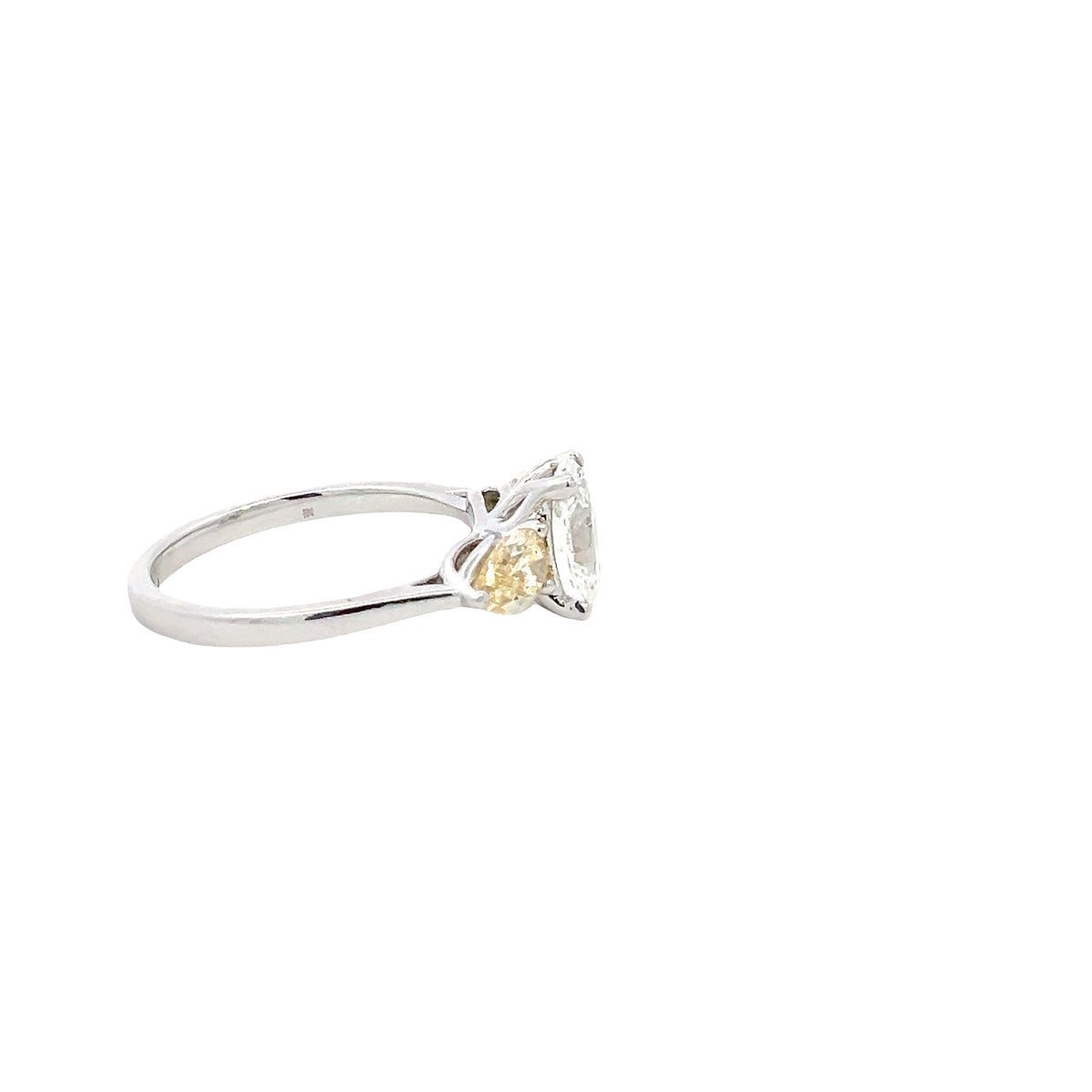 LAB GROWN OVAL & PEAR DIAMONDS 2.50ctw THREE STONE RING