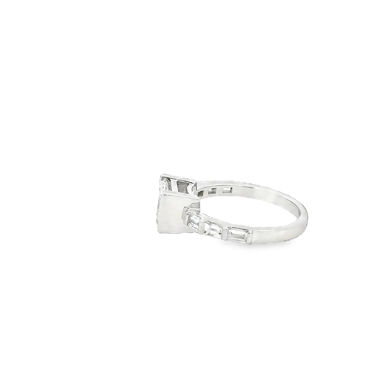 LAB GROWN EMERALD CUT DIAMOND 2 1/4ctw HALF BEZEL RING