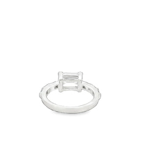 LAB GROWN EMERALD CUT DIAMOND 2 1/4ctw HALF BEZEL RING