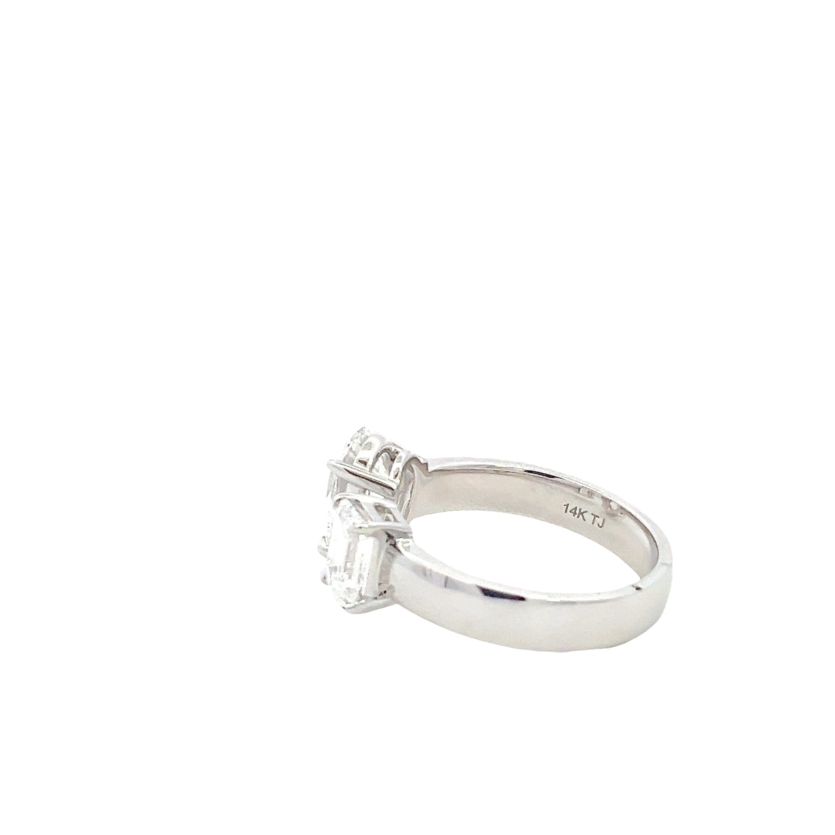 LAB GROWN PEAR AND EMERALD CUT DIAMONDS 2ctw TWO STONE RING