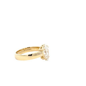 LAB GROWN PEAR AND EMERALD DIAMONDS 2ctw TWO STONE RING