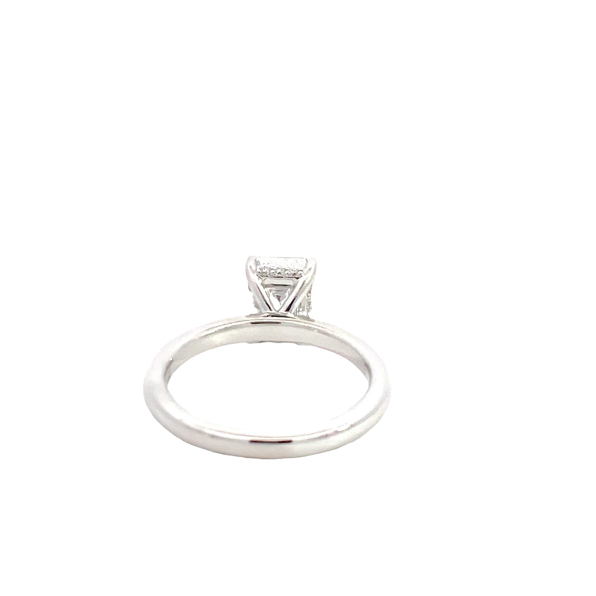 LAB GROWN EMERALD &amp; ROUND DIAMONDS 2.18ctw SOLITAIRE ENGAGEMENT RING