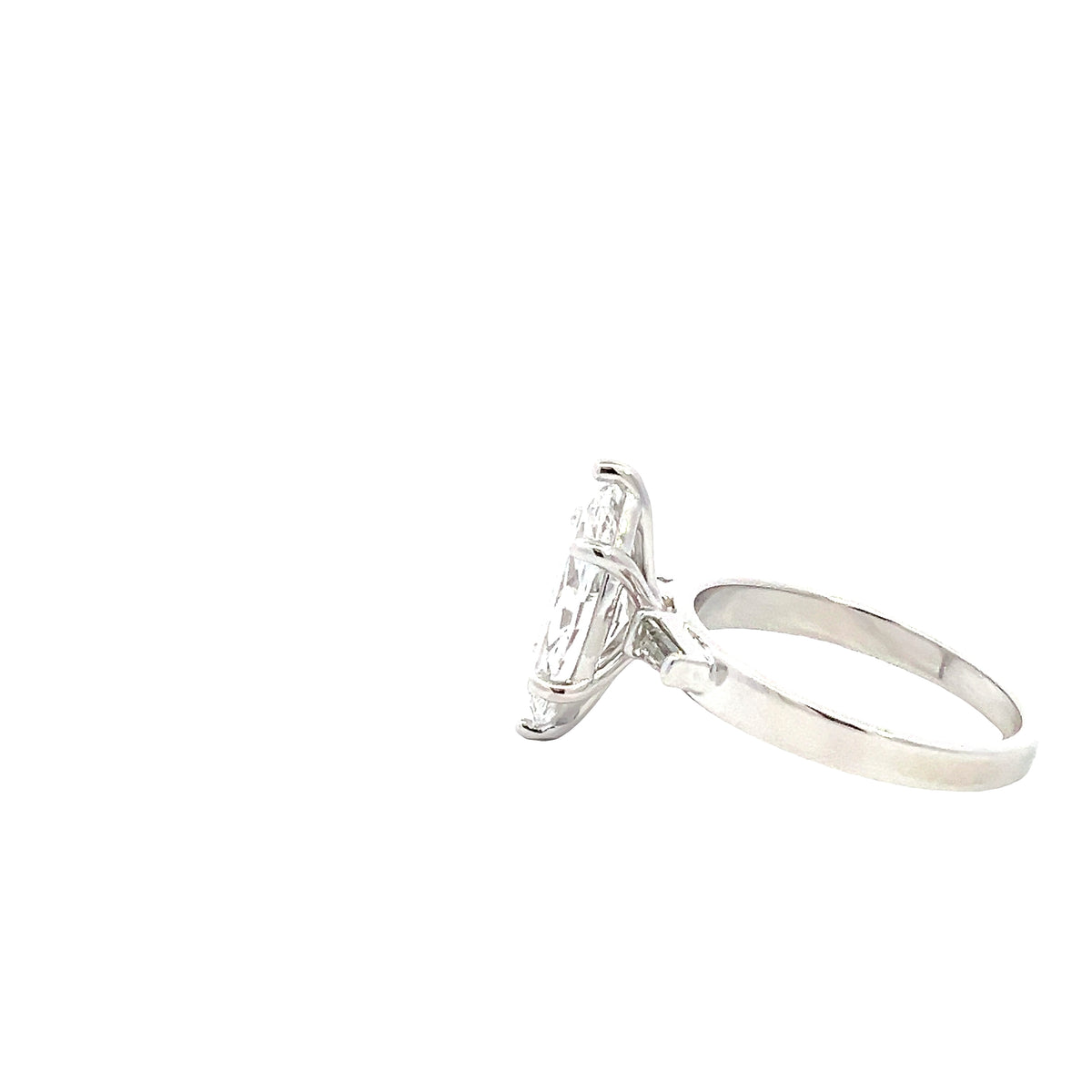 LAB GROWN MARQUISE &amp; BAGUETTE DIAMONDS 2.31ctw THREE STONE RING