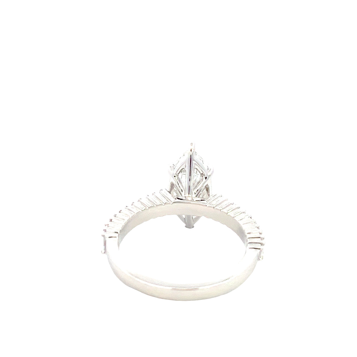 LAB GROWN MARQUISE &amp; BAGUETTE DIAMONDS 2.62ctw ANGLED PRONG SET RING