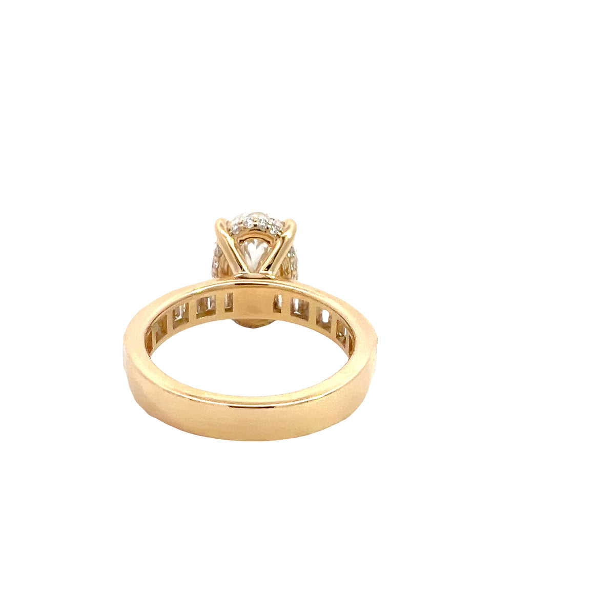 LAB GROWN OVAL, ROUND, &amp; BAGUETTE DIAMONDS 4.03ctw CHANNEL SET RING