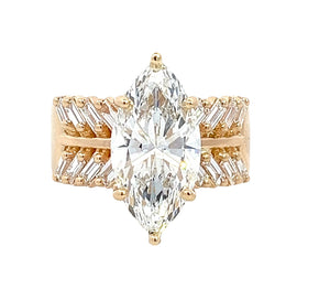 LAB GROWN MARQUISE AND BAGUETTE DIAMONDS 5ctw CUSTOM RING