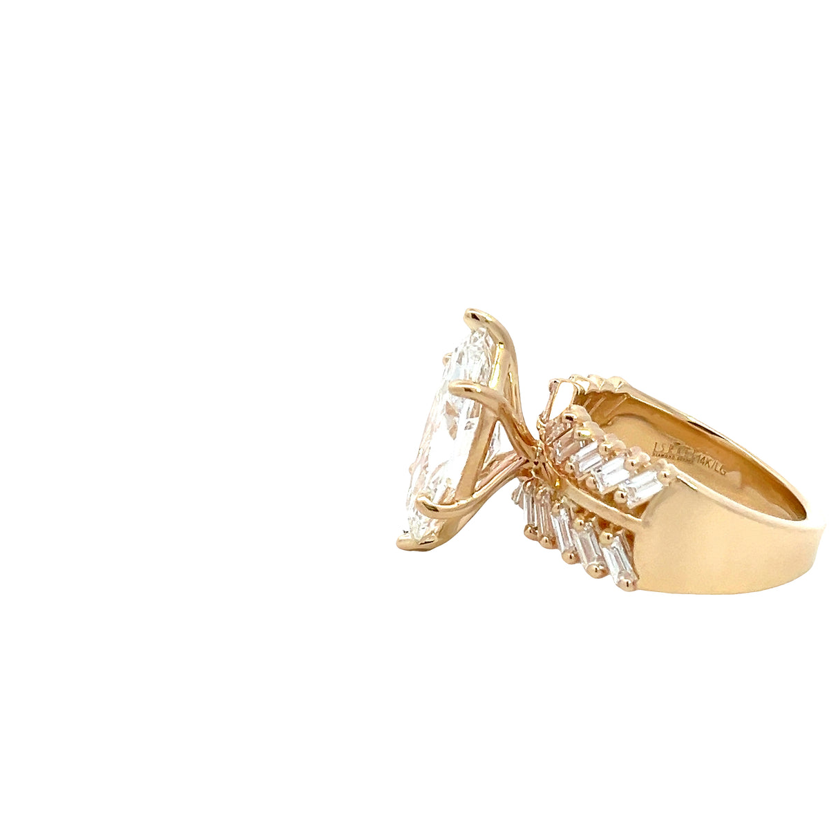 LAB GROWN MARQUISE AND BAGUETTE DIAMONDS 5ctw CUSTOM RING