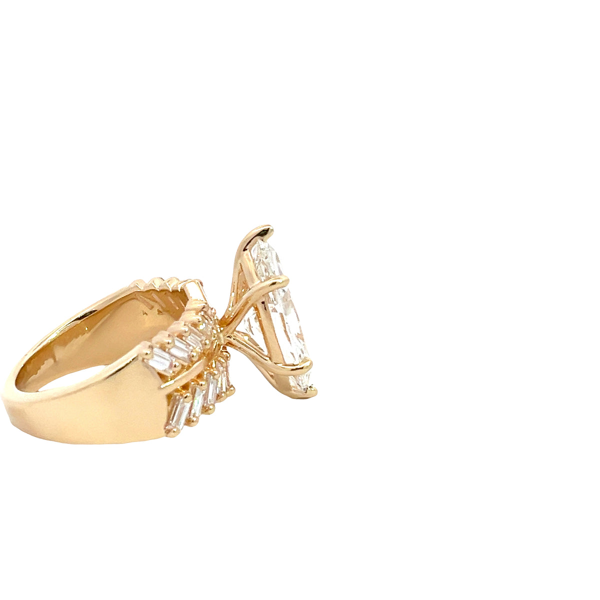 LAB GROWN MARQUISE AND BAGUETTE DIAMONDS 5ctw CUSTOM RING
