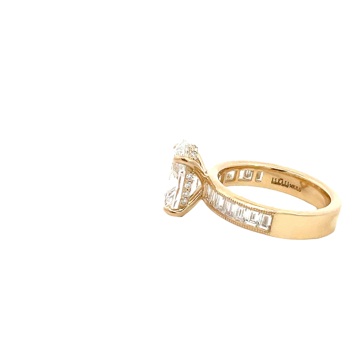 LAB GROWN OVAL, ROUND, &amp; BAGUETTE DIAMONDS 4.15ctw CHANNEL SET RING