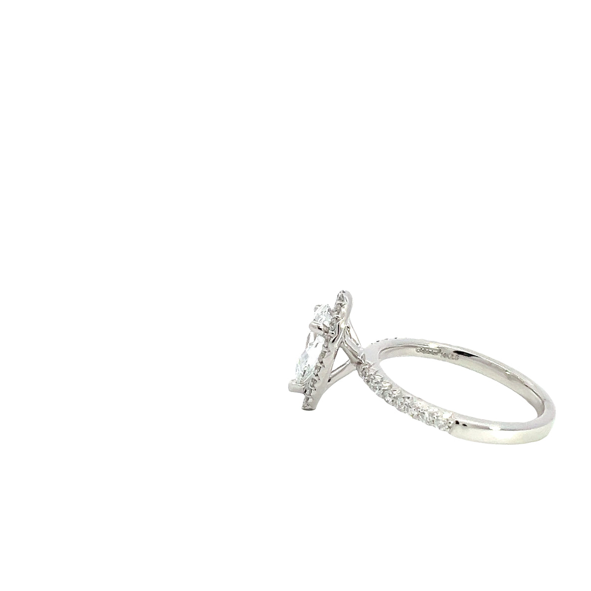 LAB GROWN PEAR &amp; ROUND DIAMONDS 1.60ctw HALO RING