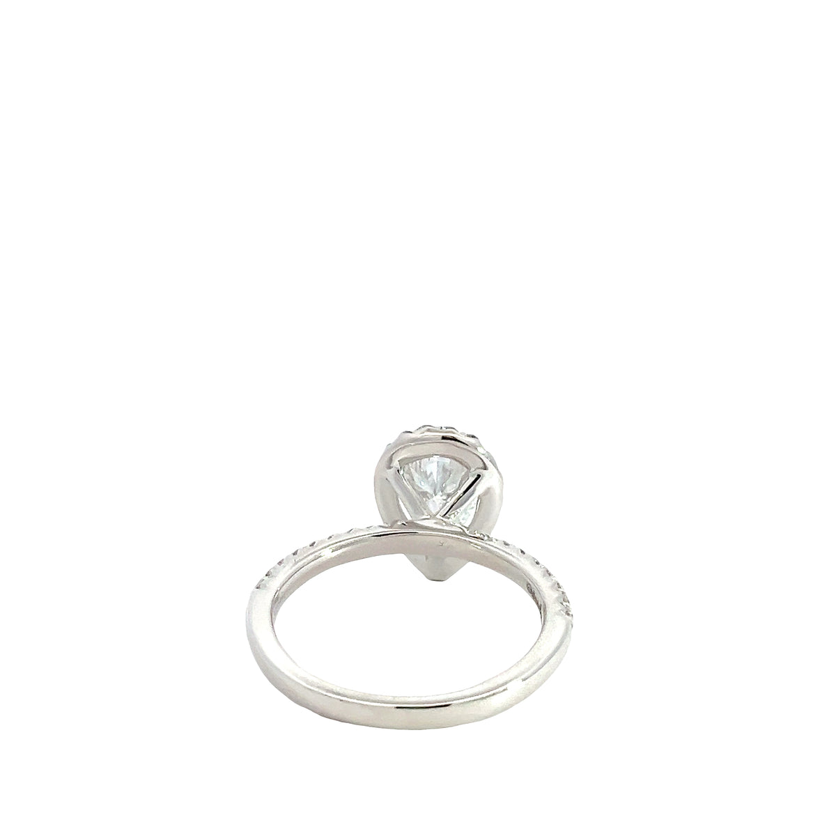 LAB GROWN PEAR &amp; ROUND DIAMONDS 1.60ctw HALO RING