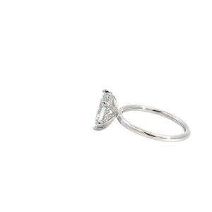 LAB GROWN MARQUISE & ROUND DIAMONDS 1.11ctw SOLITAIRE ENGAGEMENT RING