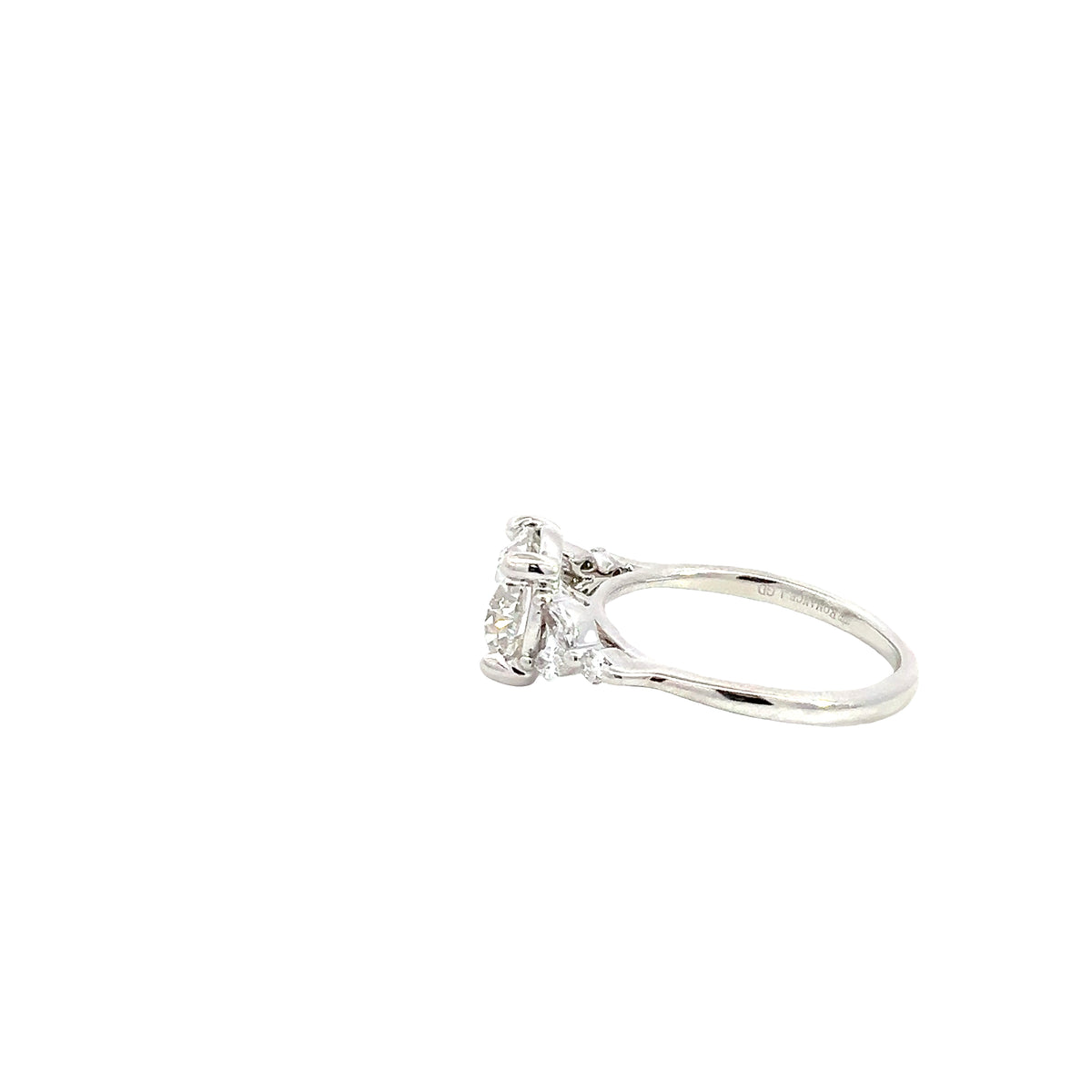 LAB GROWN ROUND &amp; MARQUISE DIAMONDS 2.55ctw PRONG SET RING