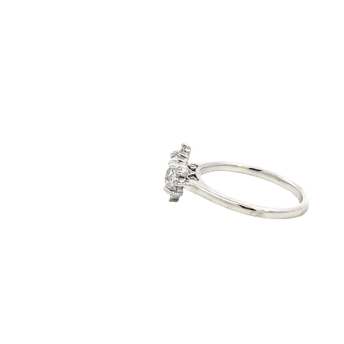 LAB GROWN ROUND DIAMONDS 1.13ctw VINTAGE HALO STYLE RING