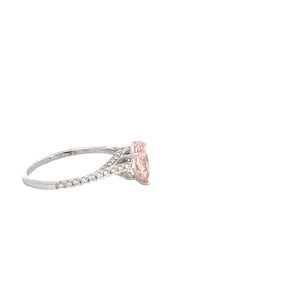 LAB GROWN PINK DIAMOND 1 1/3ctw PRONG SET RING