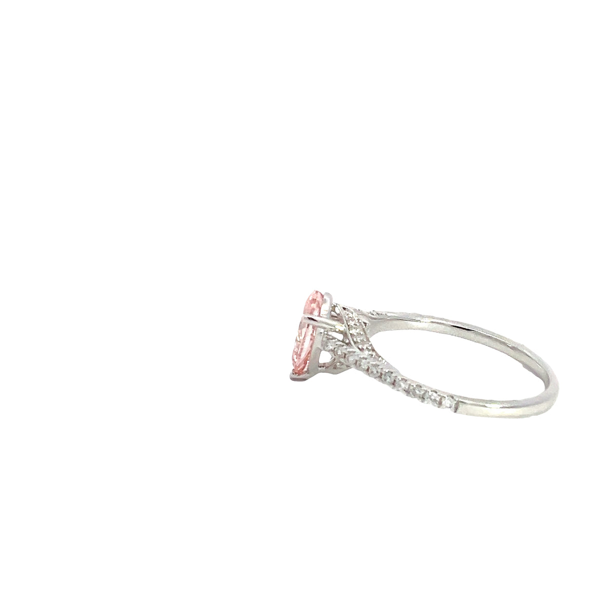 LAB GROWN PINK DIAMOND 1 1/3ctw PRONG SET RING
