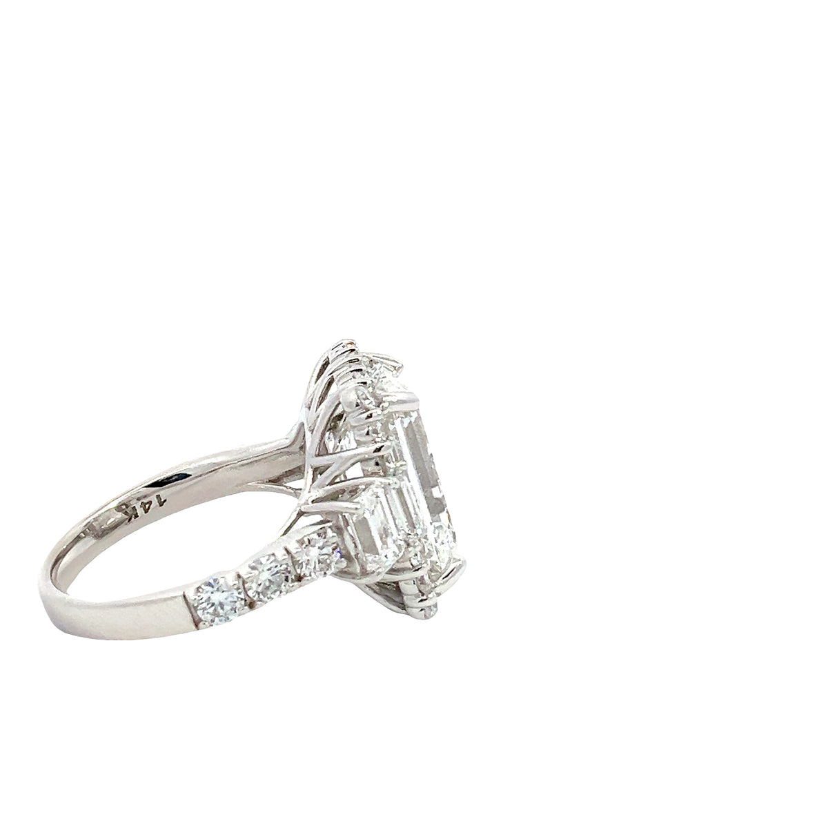 LAB GROWN EMERALD CUT 8.05ctw HALO RING