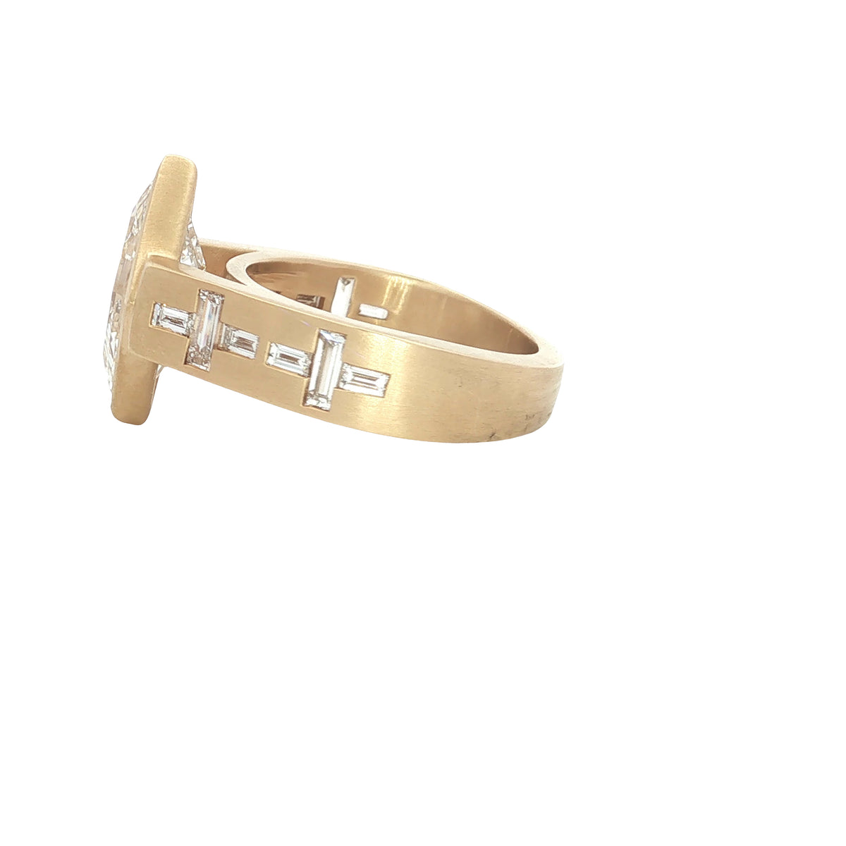 LAB GROWN LOZENGE & BAGUETTE DIAMONDS 4.10CTW CUSTOM RING