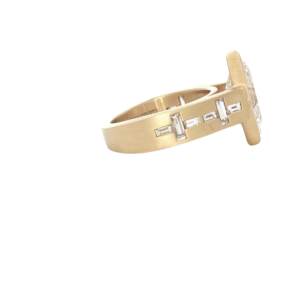 LAB GROWN LOZENGE & BAGUETTE DIAMONDS 4.10CTW CUSTOM RING