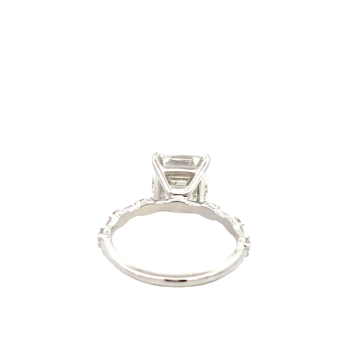 LAB GROWN ASCCHER, ROUND, &amp; BAGUETTE DIAMONDS 4.82ctwPRONG SET RING