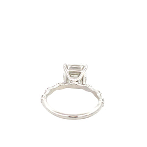 LAB GROWN ASCCHER, ROUND, & BAGUETTE DIAMONDS 4.82ctwPRONG SET RING